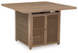 Walton Bridge Square Bar Table w/Fire Pit Huntsville Furniture Outlet