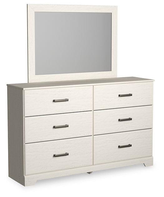 Stelsie Full Panel Bed with Mirrored Dresser