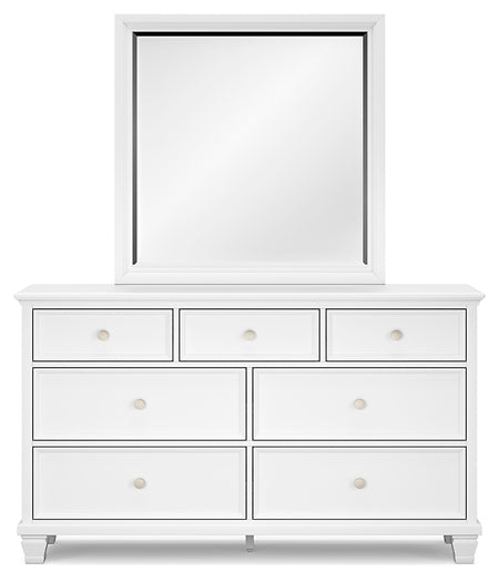 Fortman Twin Panel Bed with Mirrored Dresser, Chest and 2 Nightstands