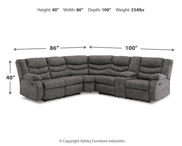 Partymate 2-Piece Sectional with Recliner