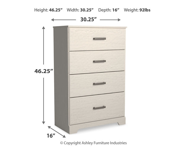 Stelsie Twin Panel Bed with Mirrored Dresser and Chest